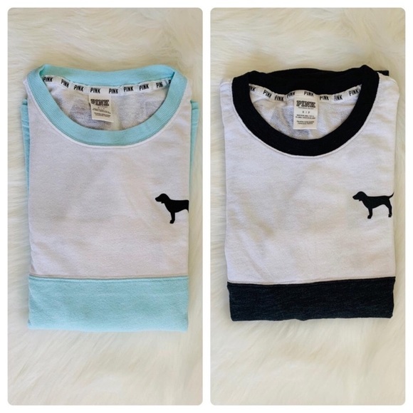 PINK Victoria's Secret Tops - Victoria’s Secret PINK crew tops bundle